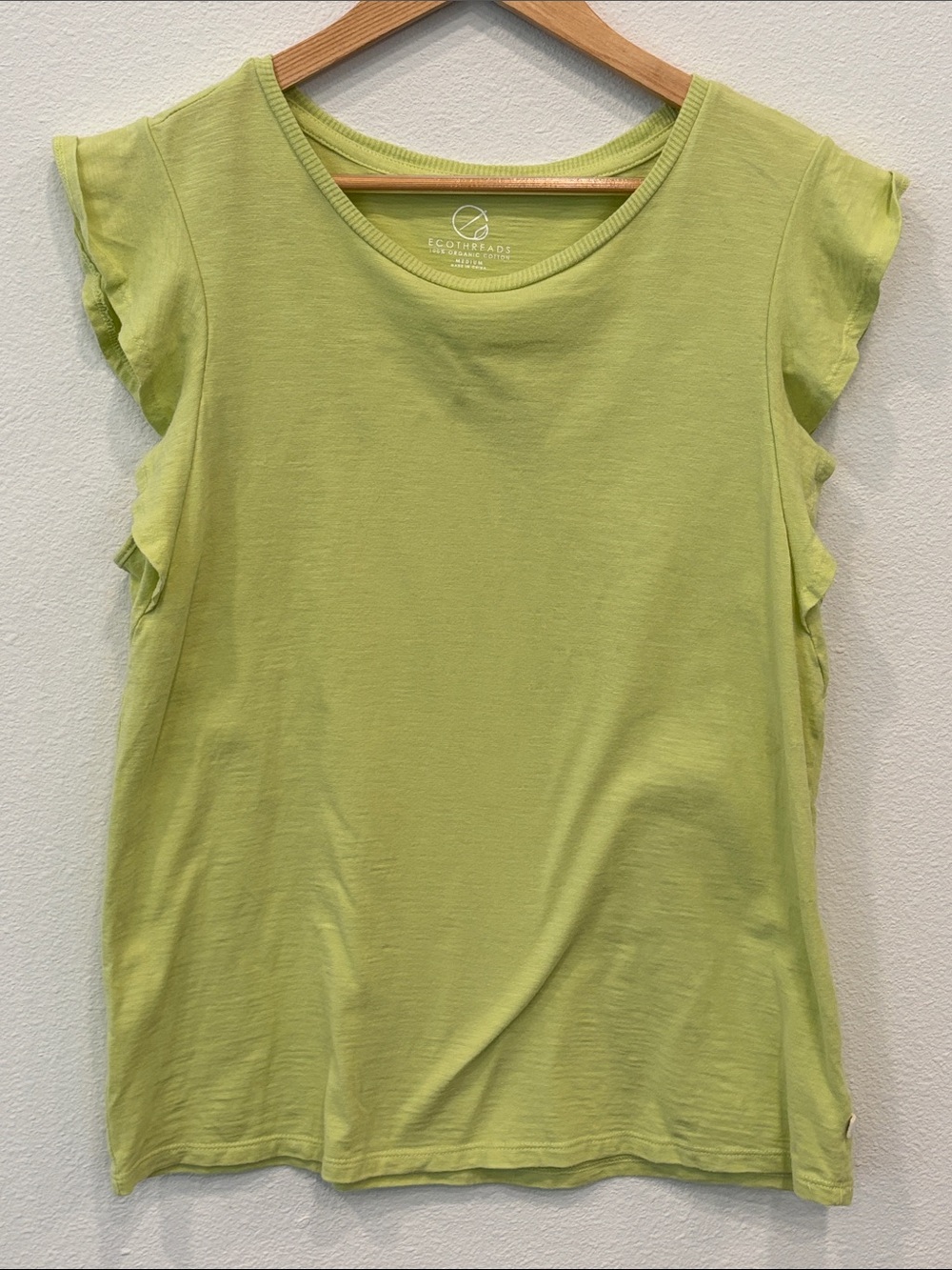 Eco Threads Organic Cotton Women’s  Lime Green Short Sleeve Tee Size M